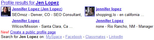 Google Profile Search Results for Jen Lopez